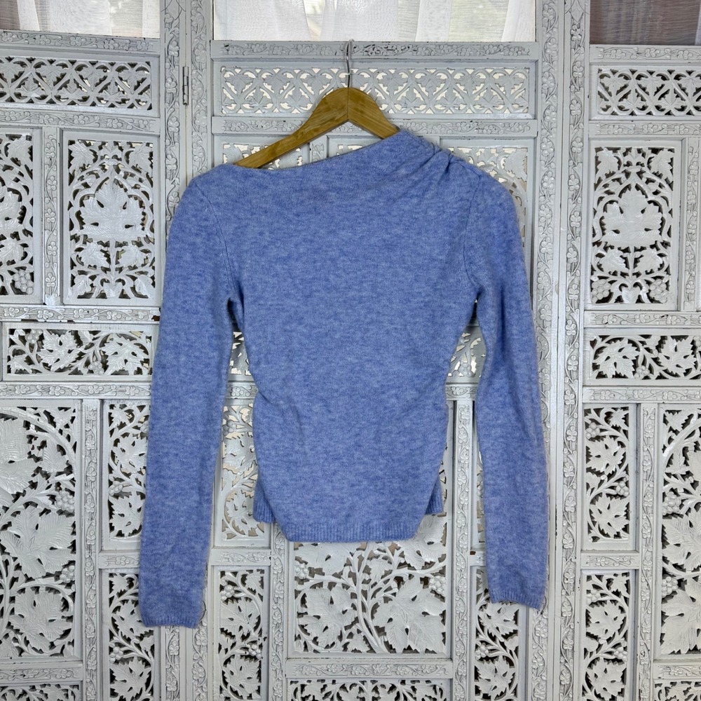 Abercrombie & Fitch Blue Asymmetric Wool Blend Sweater Womens XXS Layering